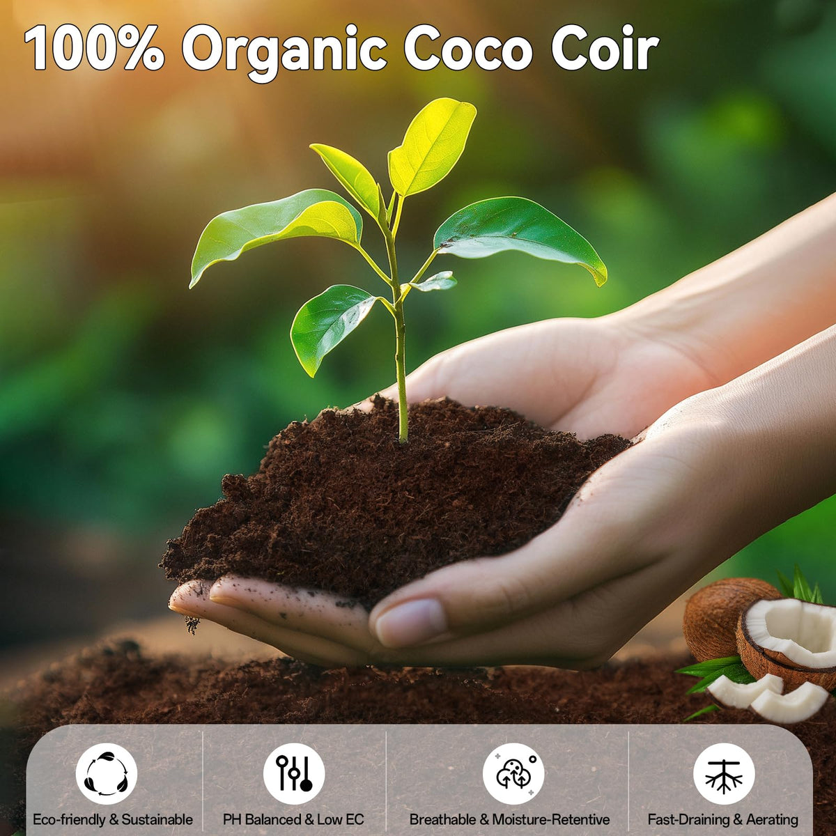 ZeeDix 100 Pack 30mm Organic Coco Coir Seed Starter Pellets, Compressed Coconut Fiber Seed Starter Soil Discs Potting Soil Mix for Indoor Outdoor Plants, Herbs Houseplants Bonsai Vegetables Flowers