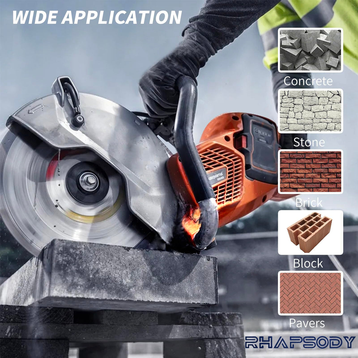 RHAPSODY 7 Inch Diamond Saw Blade 2Pcs, Segmented General Purpose Blade Dry/Wet Cutting Concrete,Granite,Stone,Masonry, Brick, Block,7/8"-5/8” Arbor