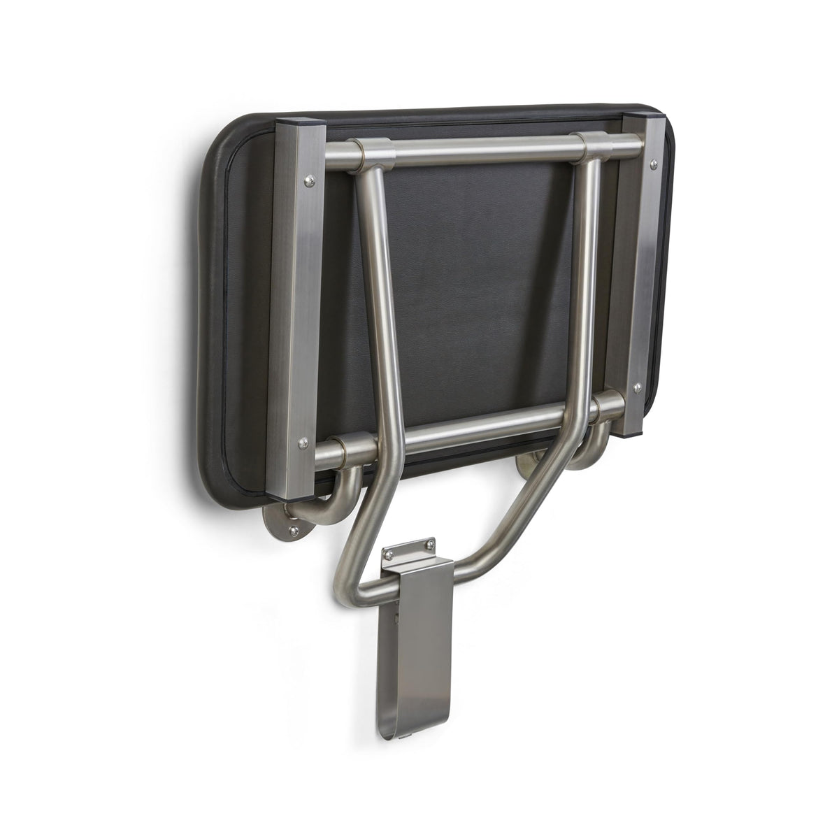 Seachrome 24" x 15" Black Padded Cushion Folding Wall Mount Bench Shower Seat, ADA Compliant