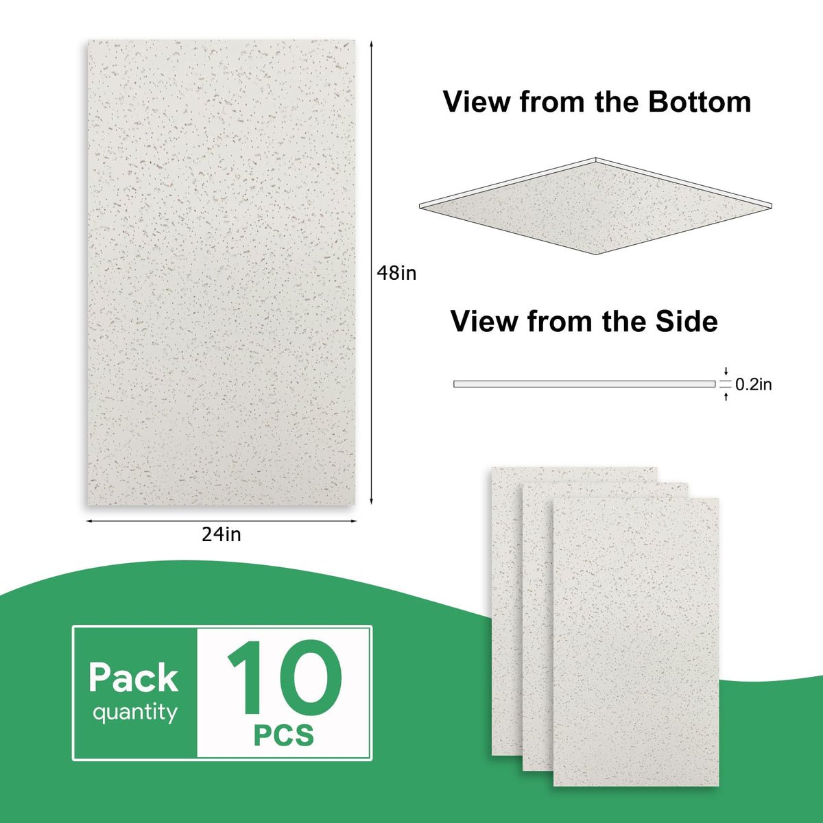 Gigrwiin 2ft x 4ft Printed Pro Ceiling Tiles - PVC Ceiling Panel 24 x 48in – Waterproof, Washable and Fire-Rated - High-Grade PVC to Prevent Breakage-Cover 80 Sq. Ft-Package of 10 Tiles