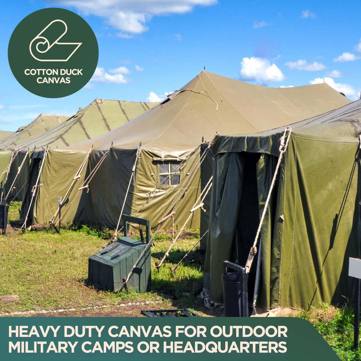 CCS Waterproof Canvas Tarp Cover (21oz) – Heavy Duty Duck Cloth, Waxed Canvas Tarpaulin with Rustproof Brass Grommets for Camping, Construction, Equipment & Outdoor Use (Olive Drab, 10x16 Ft)