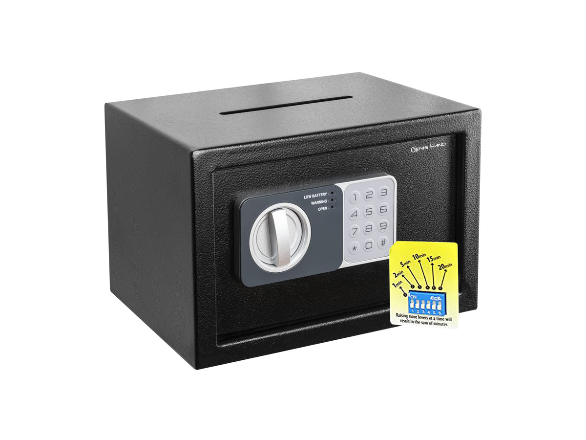 Genie Hand – Time Delay Safe, Anti Robbery Safe Box, Timed Controlled Opening – B-Class Lock – Anti Bounce Technology - Emergency Opening Keys (Medium – Depository)