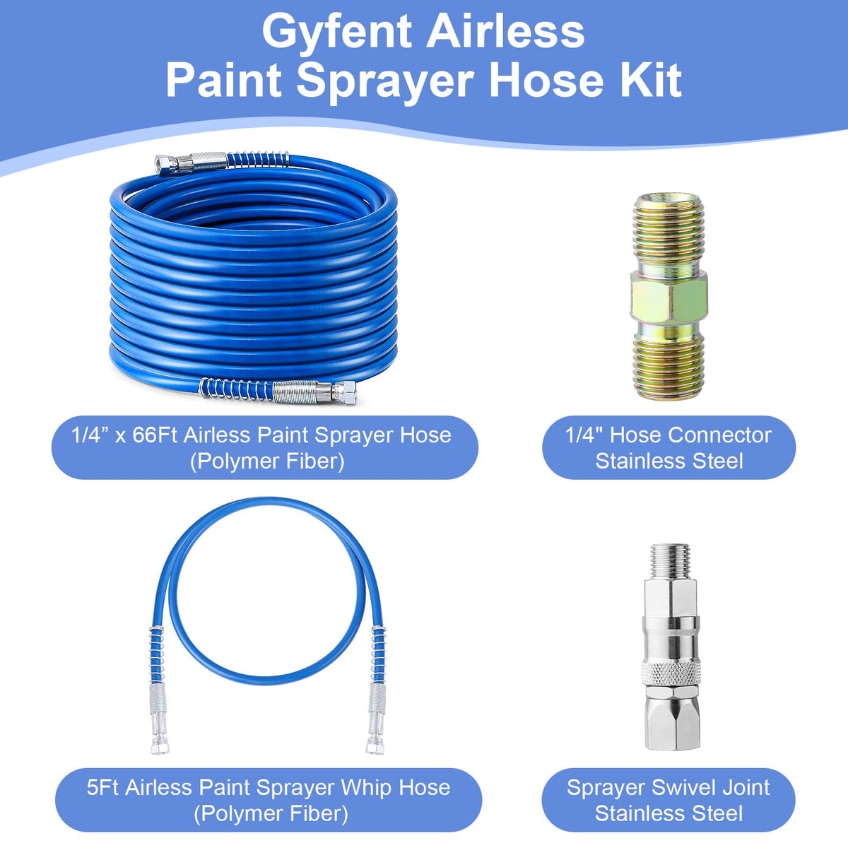450 Airless Paint Sprayer with 66FT Hose, 0.47GPM Paint Sprayer for Home Interior 3300psi 900W High Efficiency Airless Sprayer with Low Overspray for House Painting Townhouse
