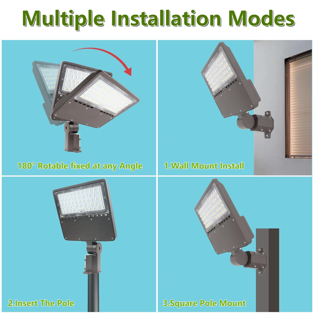 2PACK 200W LED Parking Lot Light with Dusk to Dawn Photocell, Slipfitter Mount and Wall Mount Commercial Outdoor Lighting, 100-277V 28000LM 5000K, ETL Commercial LED Security Flood Lights