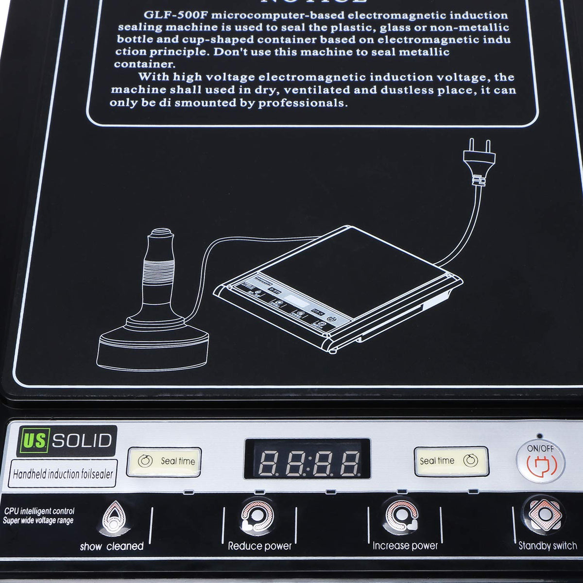 U.S. Solid Portable Handheld Induction Sealer Bottle Cap Sealer for Cap Sizes 15mm -100mm 110 V