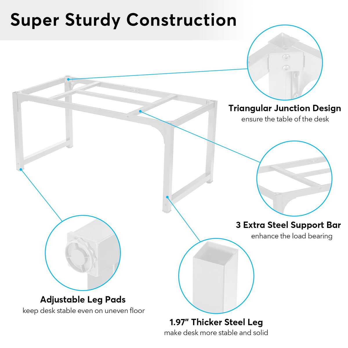 Tribesigns Modern Computer Desk, 78.7 x 39.4 inch X Large Executive Office Desk Computer Table Study Writing Desk Workstation for Home Office,White