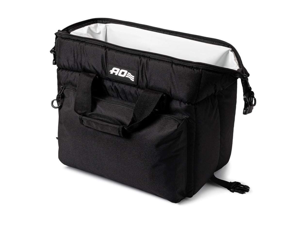 AO Coolers Caravan Canvas Soft Cooler with High-Density Insulation, Oversized Storage Pockets, Black, 24-Can