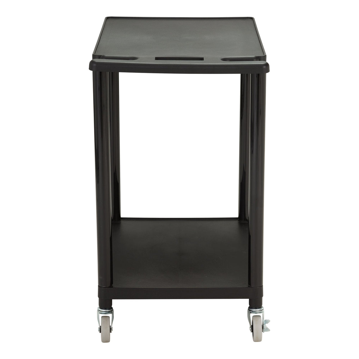 Norwood Commercial Furniture 2-Tier Mobile Utility AV Cart with Casters, Rolling Presentation and Media Cart on Wheels, Black