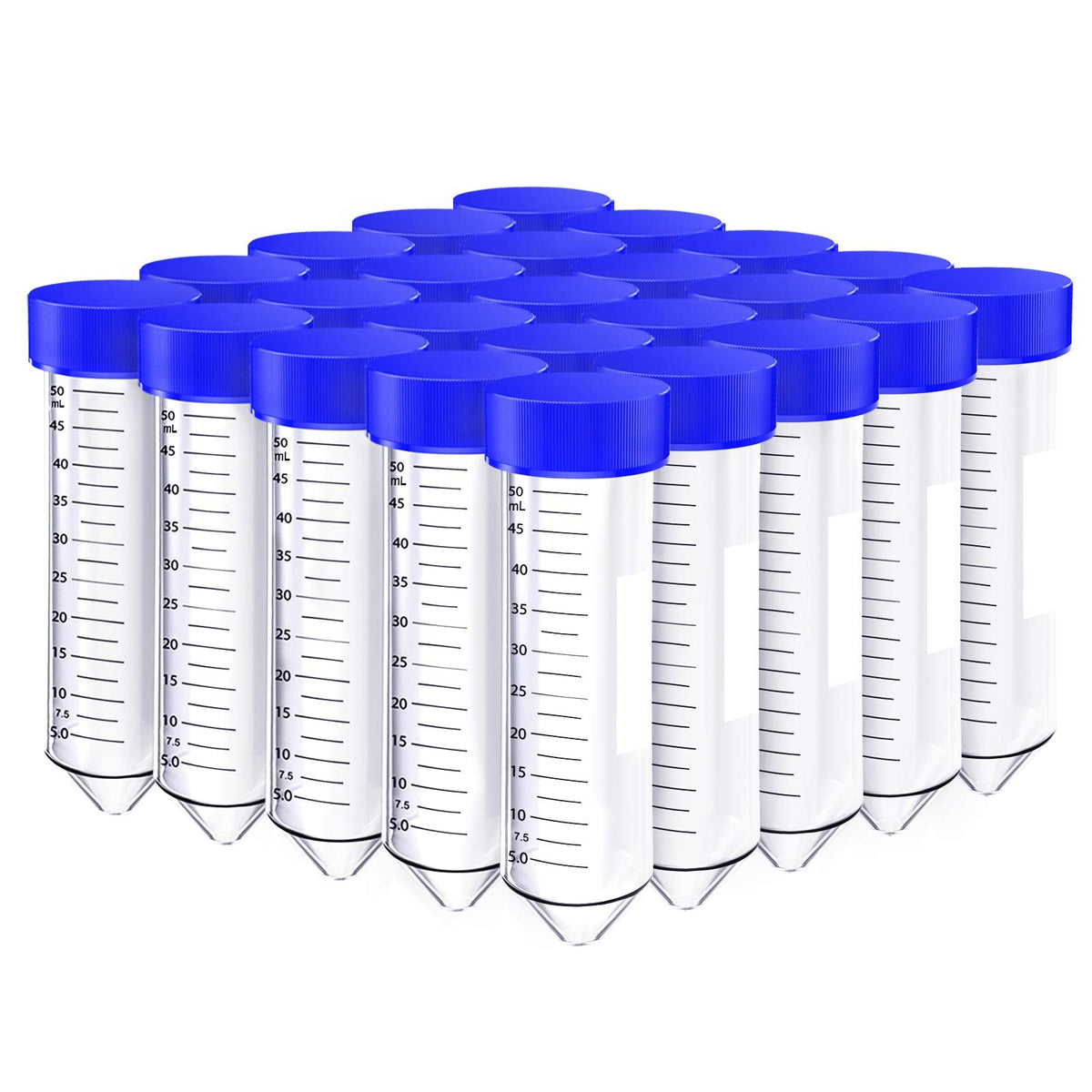 SimPure Centrifuge Tubes 50mL, Conical Tubes Sterile 25 PCS, Polypropylene, Leak-Proof Screw Caps, Plastic Container with Graduated and Write Marks, Non-pyrogenic, DNase/RNase Free, Human DNA-Free
