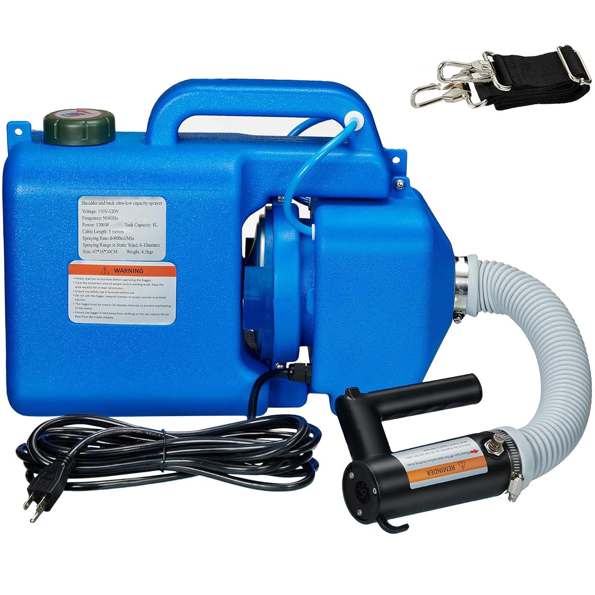 LONYEON 8L Electric ULV Cold Fogger Machine with Backpack Mist Atomizer, Adjustable Flow Rate, Large Area Spraying for Home Indoor Outdoor