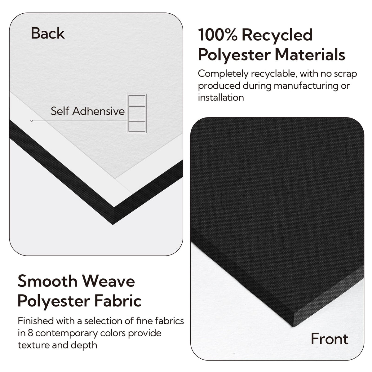 Olanglab Acoustic Panels 2 Pack, 48''x24'' Large Sound Panels, Fabric Wrapped Sound Proof Foam Panels for Walls, Sound Absorbing Panels for Recording Studio Acoustical Treatments (Black)