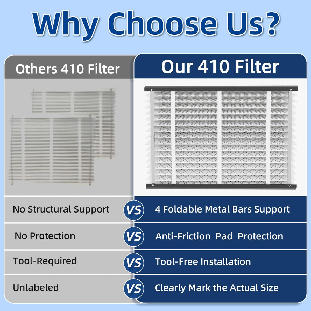 4 Pack, 410 Replacement Air Filter, MERV 11,Actual Size: 16"x28"x4", Nominal Size: 16x25x4, HVAC Furnace Filter, Compatible with AprilAire Models 4400, 3410, 2416, 2410, 1610, 1410
