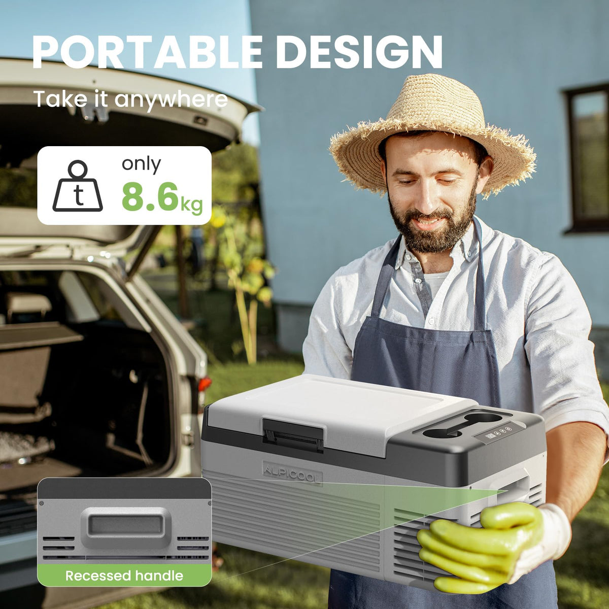 Alpicool Car Refrigerator 12 Volt Portable Car Fridge 16 Quart（15 L Electric Cooler with AC/DC，Car Refrigerator Freezer for Truck Van RV Camper SUV, Camping Boat Travel，-4~68°F