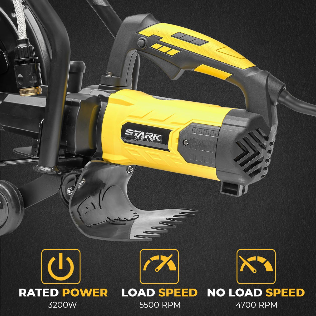 Stark USA 3200W Electric 16" Cutter Circular Saw Wet/Dry Concrete Saw Cutter Saw 20AMP Water Line Attachment Included 16" Blade