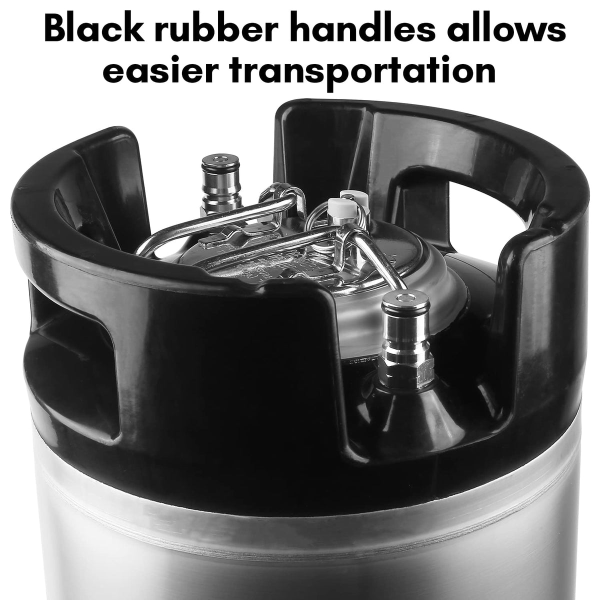 TMCRAFT New 5 Gallon Ball Lock Keg, Stainless Steel Beer Keg with Dual Rubber Handle for Home Brew- 2 Pack