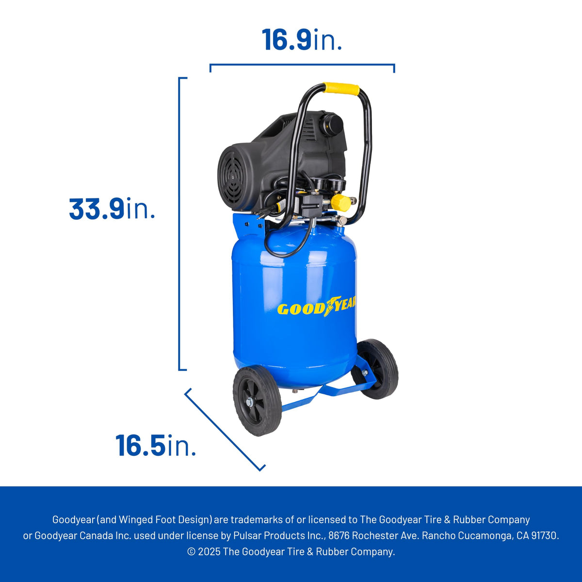 Goodyear 10 Gallon 150 PSI Oil Free Portable Vertical Electric Air Compressor