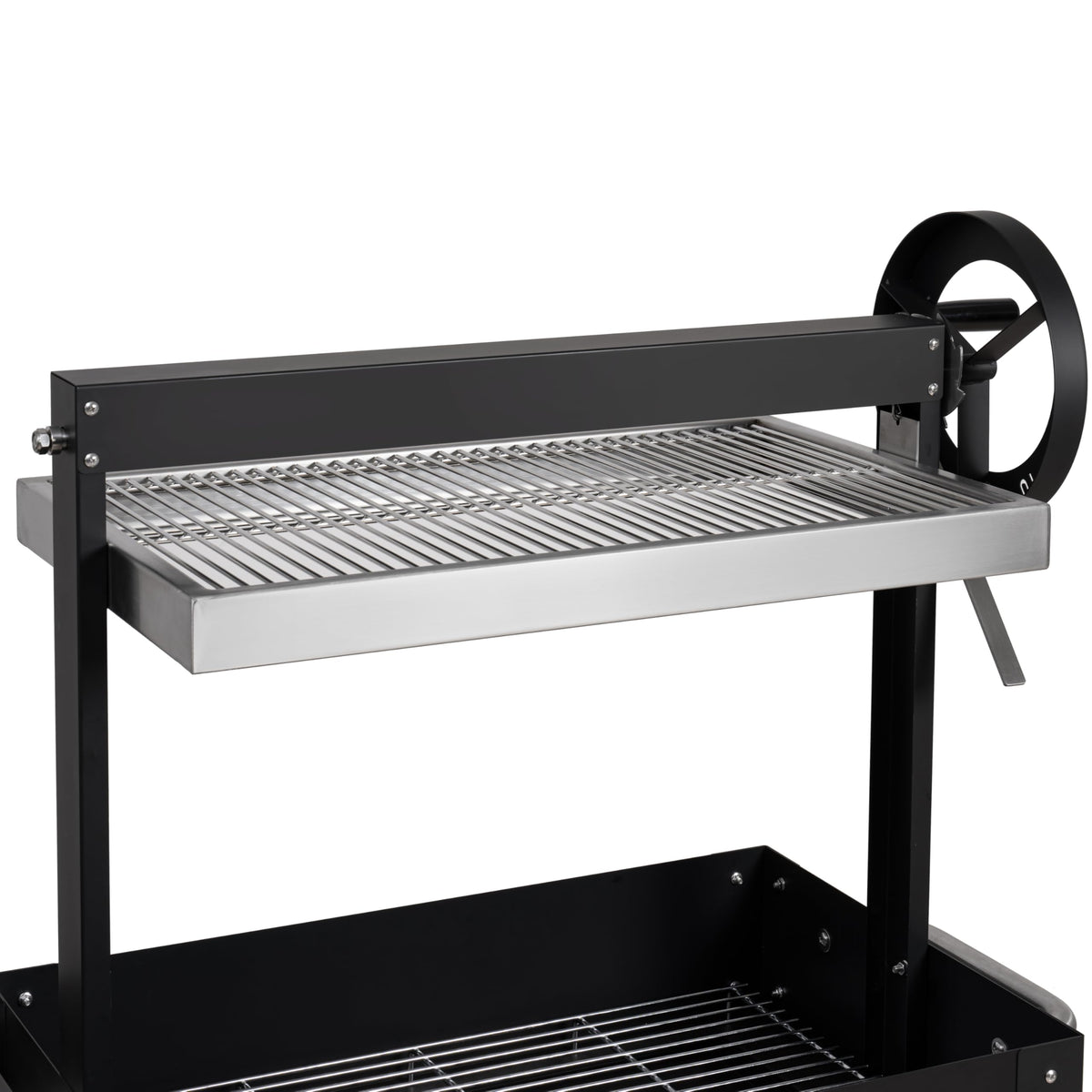KoolMore 50 in. Charcoal BBQ Grill, Argentine Style Outdoor Grill with Adjustable Grate, Heavy Duty Barbecue Grill, Black