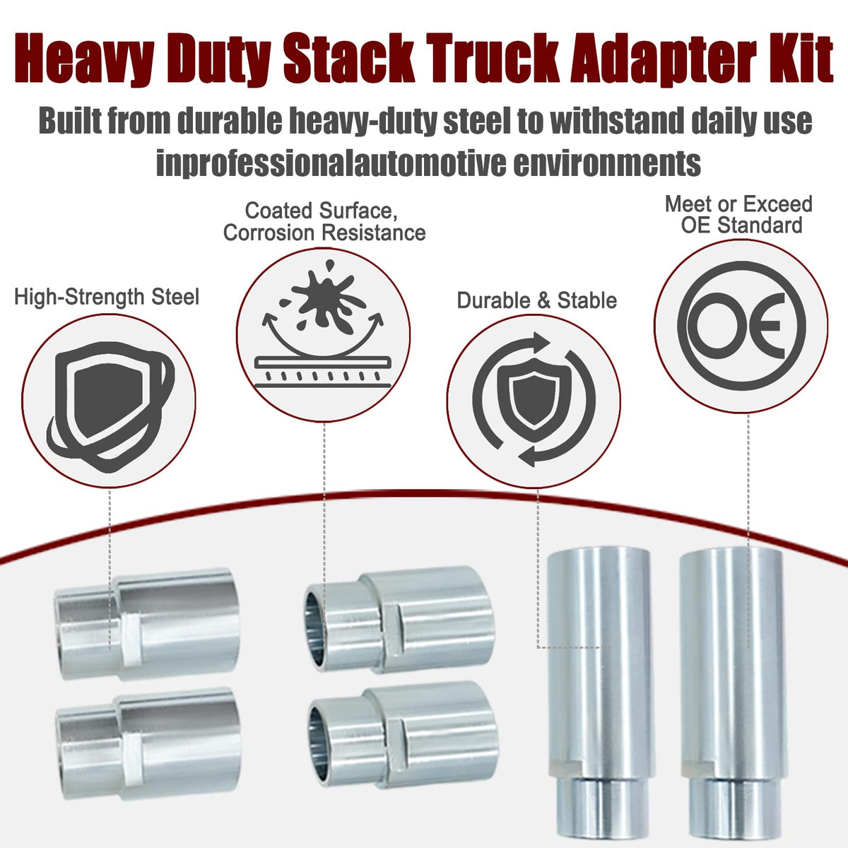 10315 Stack Truck Adapter Kit For Challenger Lifts CL10 E10 VS10 Four 3" & Two 6" Stack Adapters with Organizer for Challenger Two Post Automotive Lifts (2-3/8" 60mm pin dia.)