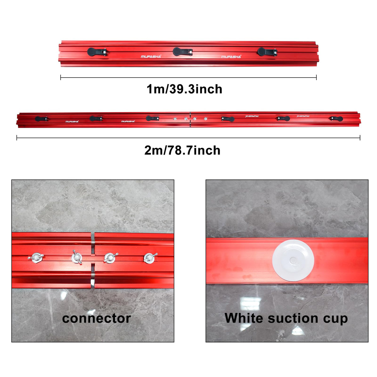 MUFASHA 78 Inch Manual Tile Cutter, Professional Porcelain Slab Cutting Machine for Large format Ceramic Porcelain Tiles, Dual-Rails, Pliers, Locators, Rail Retainers, Tile Cutter Hand Tools, ML2000