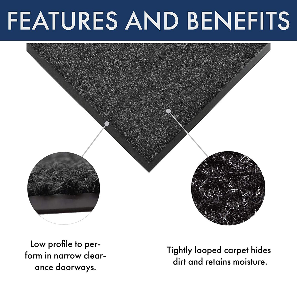 Notrax - 136S0036CH 136 Polynib Entrance Mat, for Home or Office, 3' X 6' Charcoal
