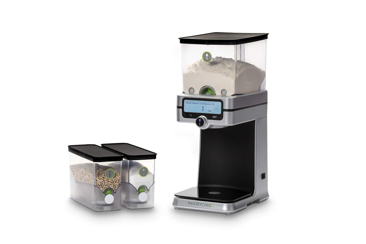 PantryChic Smart Storage System - Starter Kit - Automatically Measures & Dispenses from Storage Containers with Digital Scale Accuracy - Kitchen & Pantry Organization & Storage