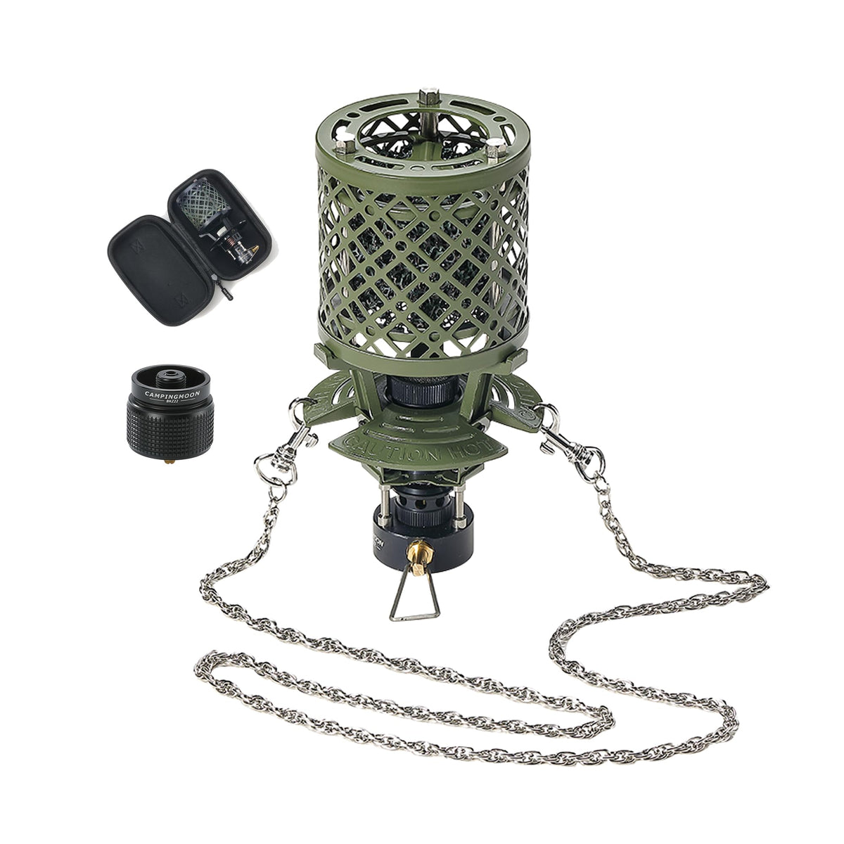 CAMPINGMOON T-HEATER GASWARE Gas Heater Propane Isobutane for Camping Outdoor Collaboration Limited Edition with EVA Case (KHNX-92+Z22)
