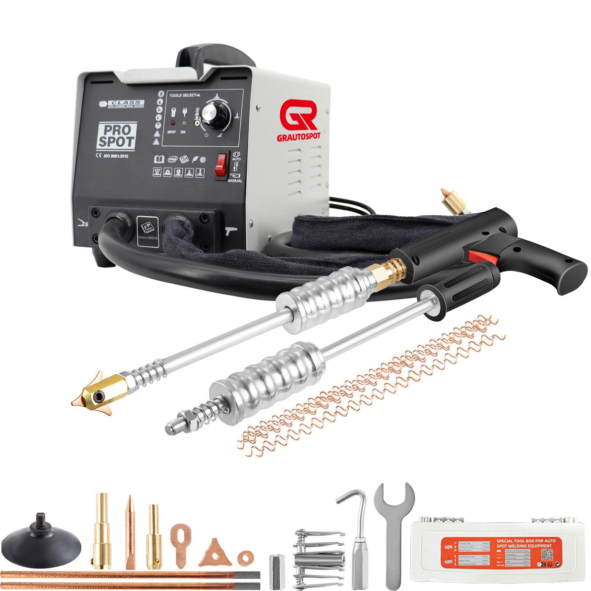GRAUTOSPOT PRO 110V Spot Welder Dent Puller，1.8KW Panel Spot Welder Puller，5 Models Spot Welding Machine for Car Body Dent Repair