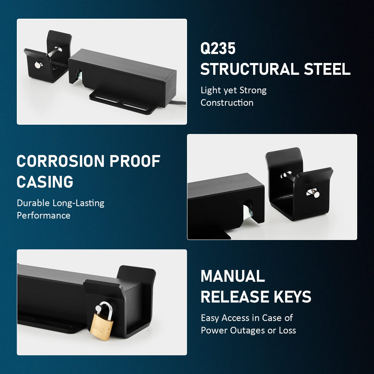CO-Z Automatic Electric Gate Lock for Single Double Swing Gate Opener, Universal 24VDC Electromagnetic Gate Locks for Outdoor Fence, Electric Gate Latch Magnetic Gate Closer for Gate Operator System