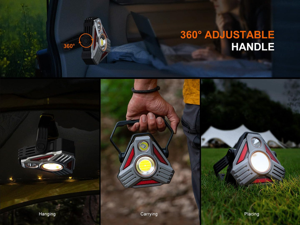 CP50R Rechargeable Lantern Flashlight, 5500 Lumen Spotlight & Floodlight, Multi-Color LEDs, Adjustable Color Temperature, 492 Yards Beam, Tripod Mount, Waterproof for Camping, Job Site & Emergency