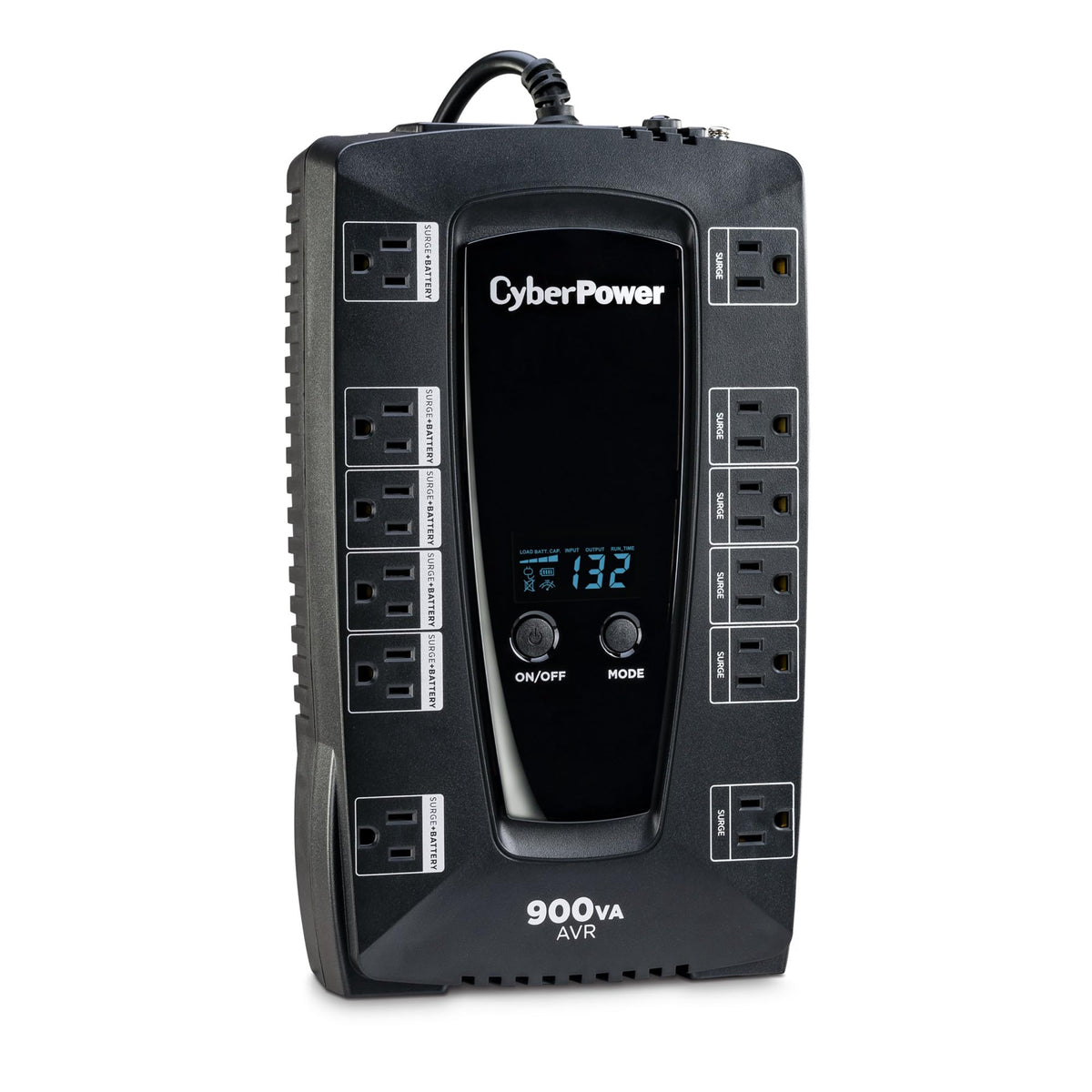 CyberPower AVRG900LCD Intelligent LCD UPS Battery Backup and Surge Protector, 900VA/480W, 12 Outlets, AVR, Compact, UL Certified