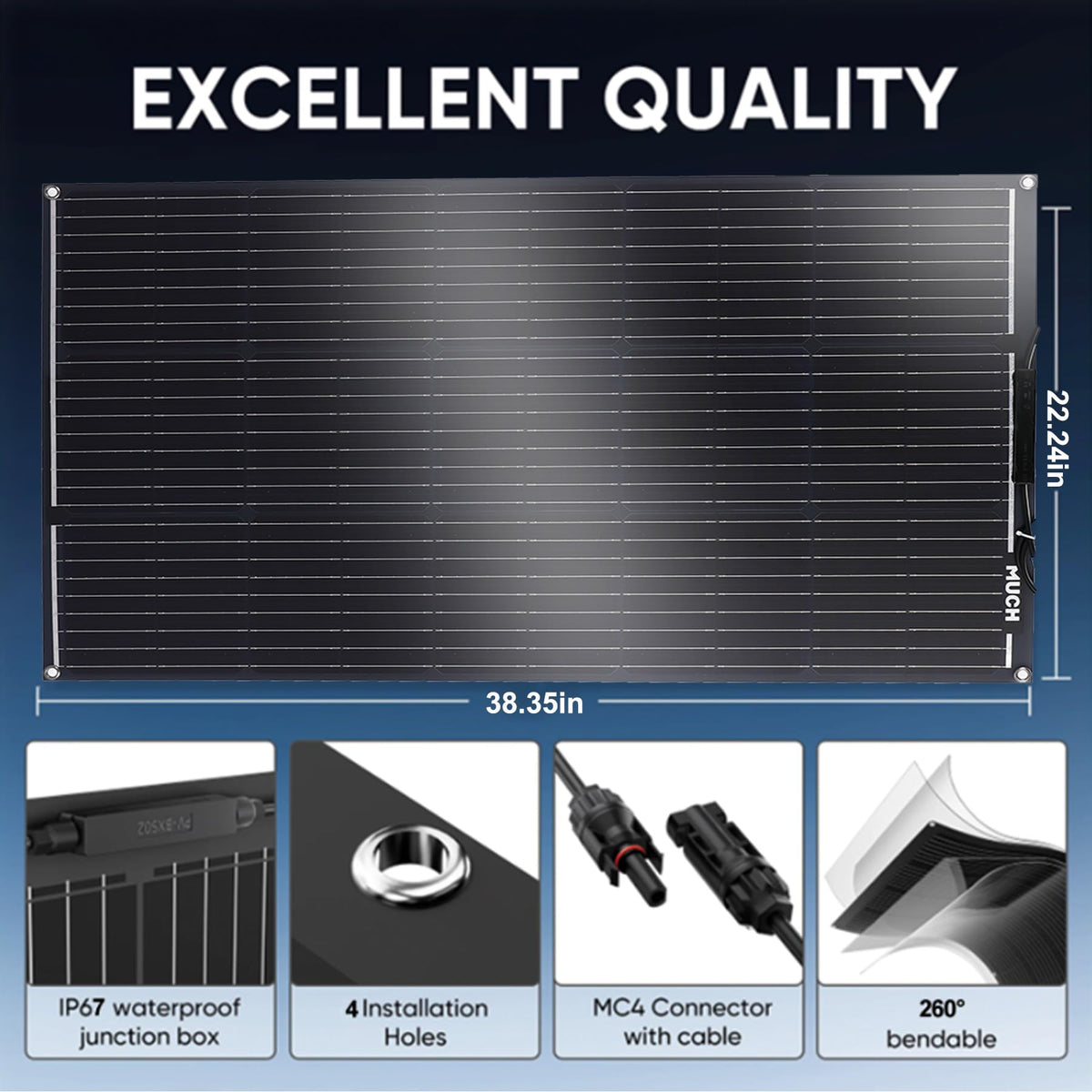 200W Flexible Solar Panel Kit, Lightweight Monocrystalline Ultra-Flexible Bendable Mono Off-Grid Charger with 30A Charge Controlle for 12-24V Battery Charging Car Battery Camping Stuff (2 * 100W)