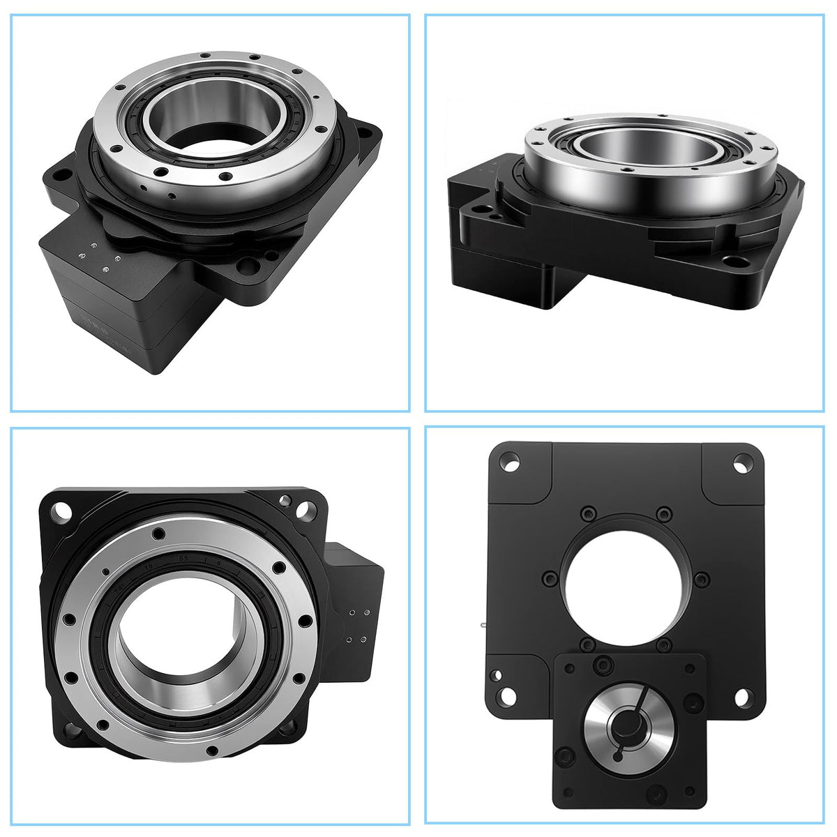Hollow Rotary Table 130mm 10:1 Ratio with Closed Loop NEMA 23 Stepper Motor Driver Kit 45kg Load Capacity High Precision ≤1 Arcmin Speed Reducer for Indexing Table Automation Robotic Assembly
