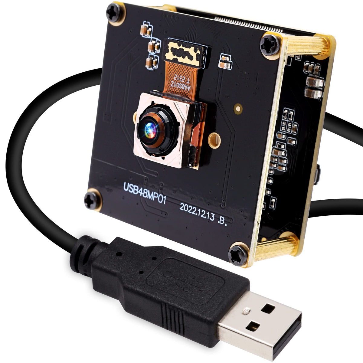 ELP 48MP Fast Autofocus USB Camera Module with 70degree No Distortion Lens for Computer Mini UVC USB2.0 Industrial Webcam Board 8000 * 6000 USB with Camera for Laptop PC Raspberry pi Jetson Nano
