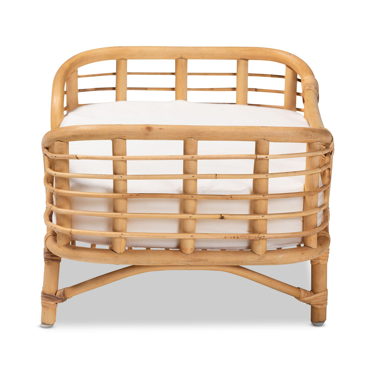 Bali & pari Malino Modern Bohemian Natural Rattan Pet Bed with Cushion