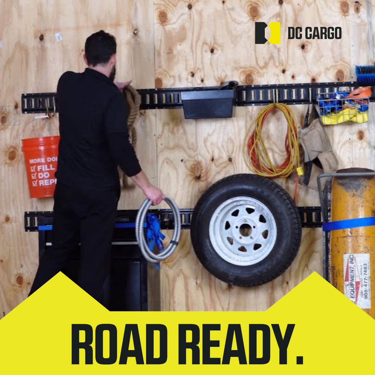 DC Cargo Mall 5' Long E Track Tie Down Rail (4 Pack) Powder Coated Steel Universal ETrack Tiedown System Kit - Easy Safe Secure Bolt on Socket System for Cargo on Pickups, Trucks, Trailer Tie, Vans