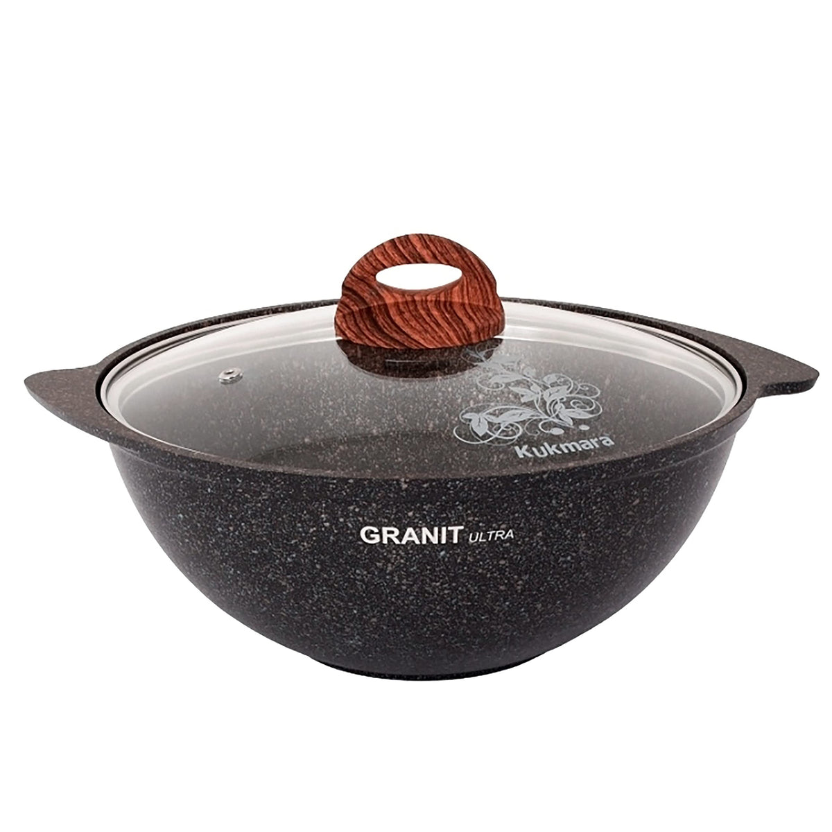 TM KUKMARA Aluminum Wok Kazan Cooking Pot with Lid inchGranit ultra inch 4.8-qt. (4.5 L) Camping Cookware Kitchen Pot