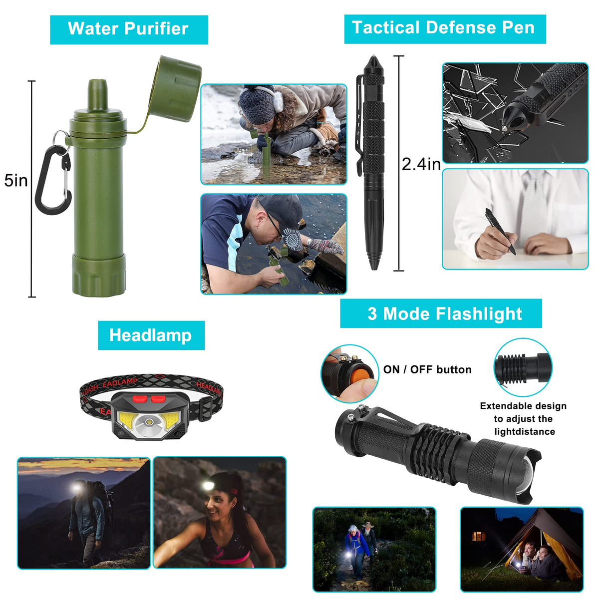 Skywod,Survival Gear Professional Kit and Large Camping Backpack,First Aid Kit for Adventure Outdoor Hiking Accessories
