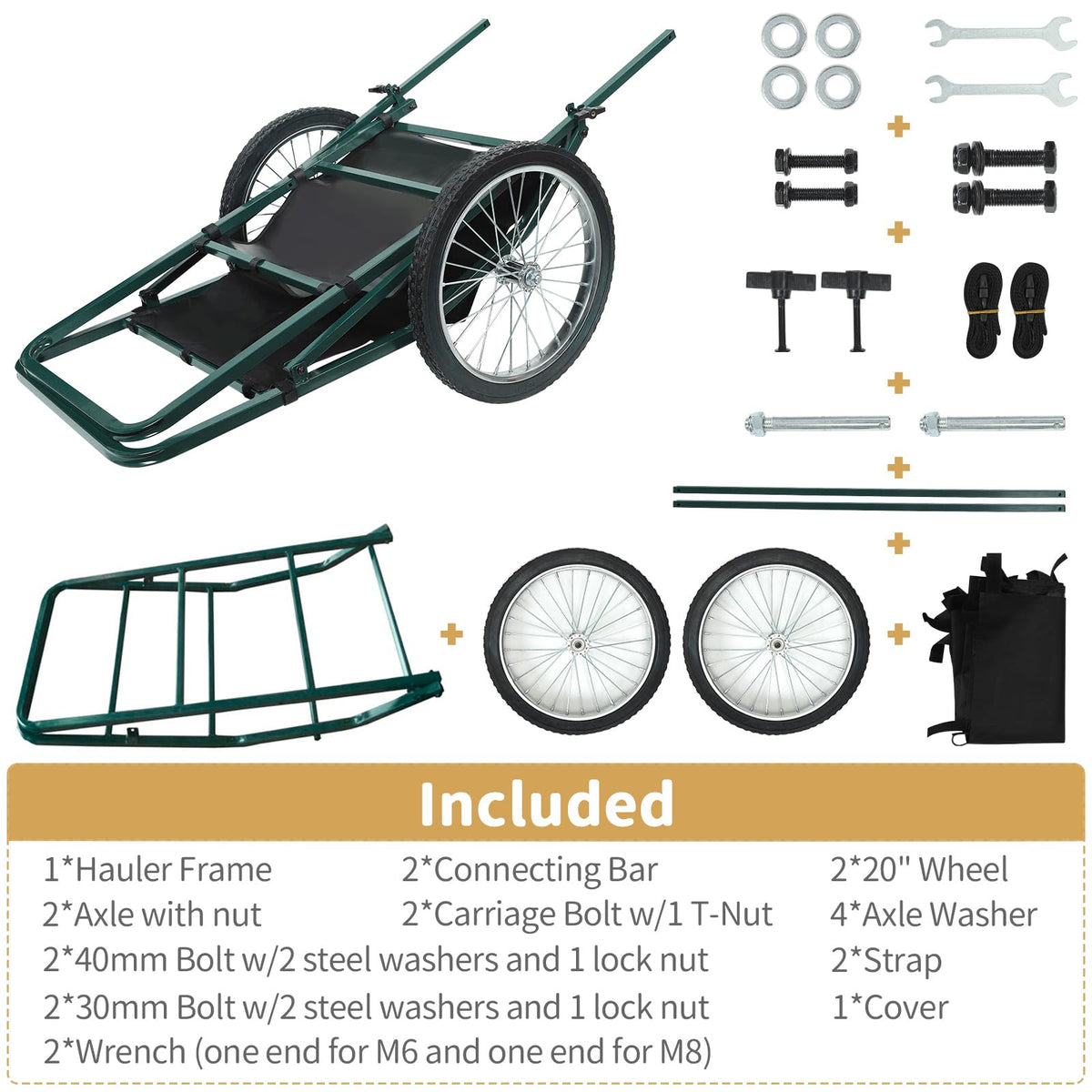 Leader Accessories Super Mag Hauler Steel Hunting Deer Game Cart 550lb Capacity
