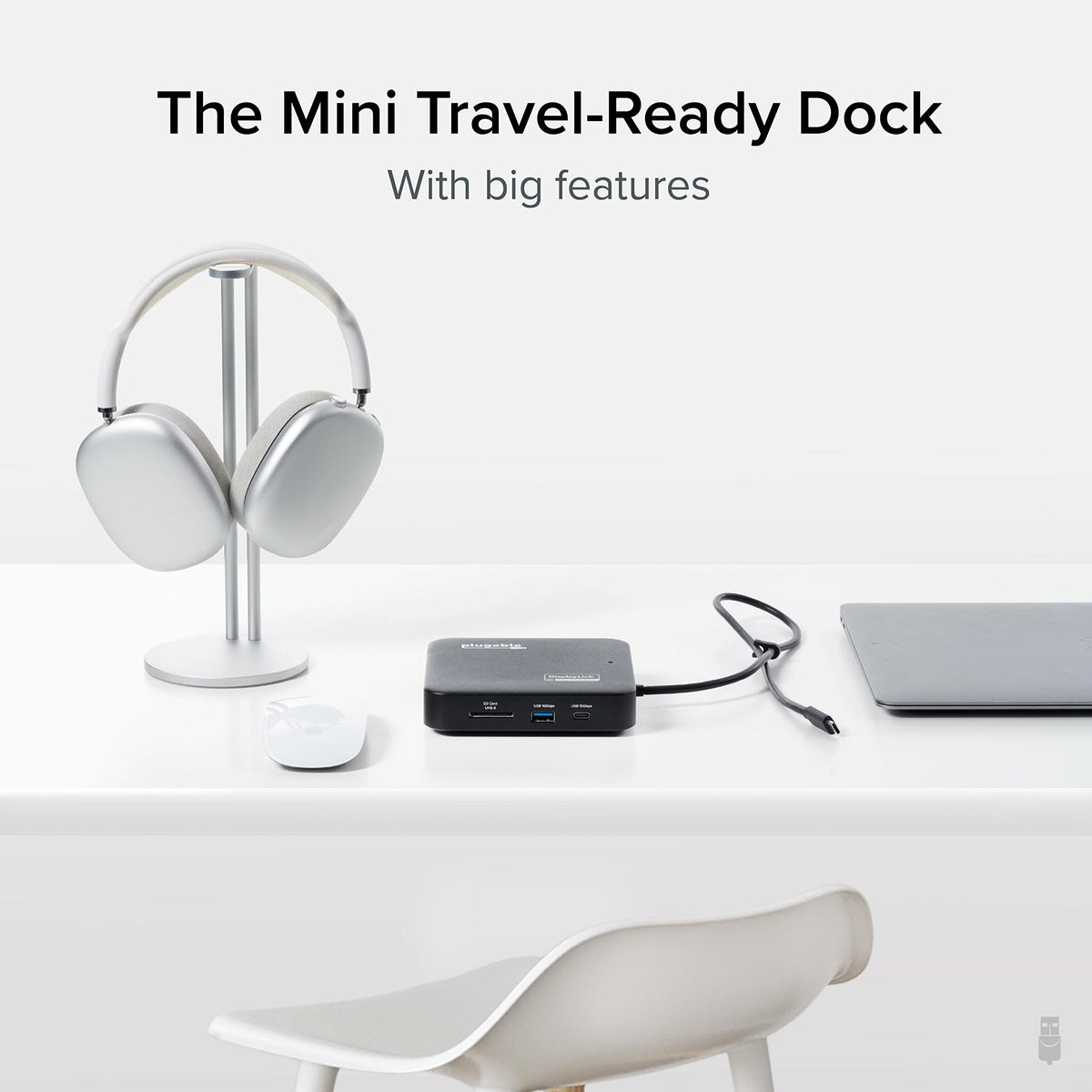 Plugable 7-in-1 USB-C DisplayLink Dock – Dual 4K 60Hz HDMI, USB-C & USB-A (10Gbps), SD Card, Gigabit Ethernet, 100W PD Charging – Compatible with macOS & Windows, MacBook Dual Monitor Support