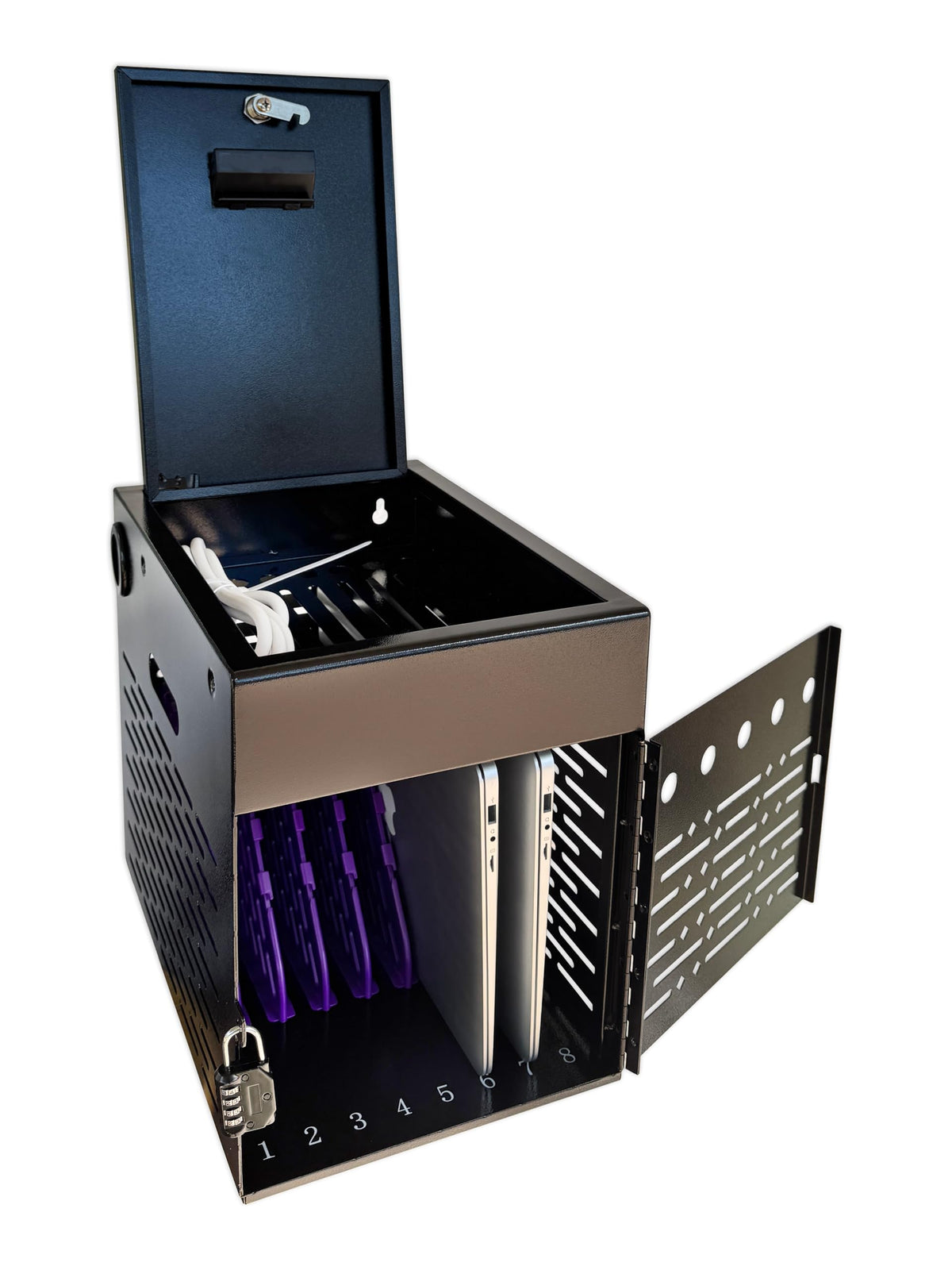 Powervize 8-Device Charging Cabinet for Chromebooks, iPads & Tablets