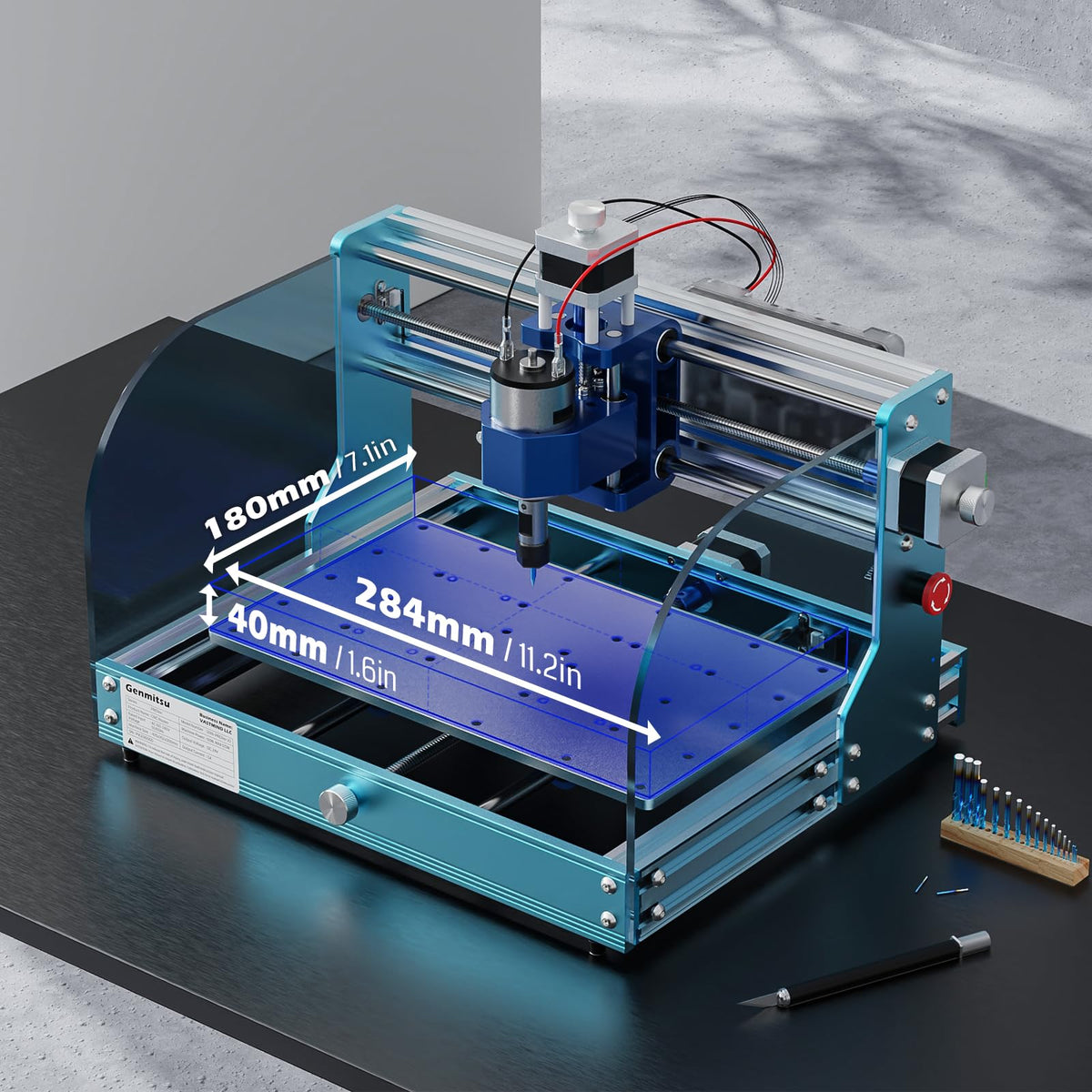 Genmitsu 3018-PROVer V2 CNC Milling Machine, Desktop CNC for Beginner + CNC Dust Shoe ABS Cover Cleaner