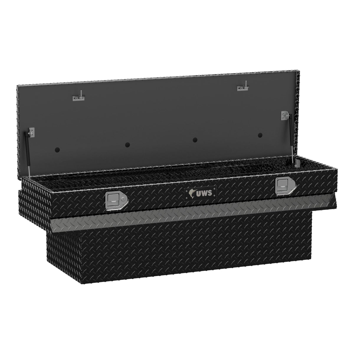 UWS EC20342 60-Inch Gloss Black Heavy-Wall Aluminum Notched Truck Storage Box, RigidCore Lid