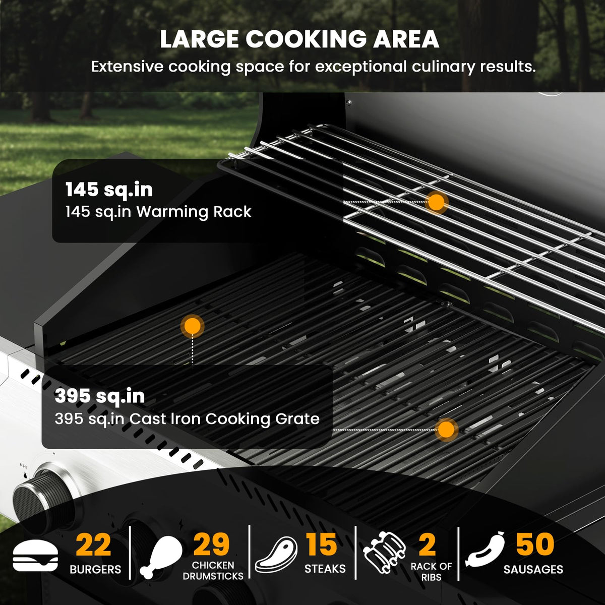 Electactic 4-Burner Gas Grill with Side Burner,Stainless Steel Propane Grill with Porcelain-Enameled Grills,Built-In Thermometer,42000BTU BBQ Grill for Outdoor Cooking and Patio Barbecues