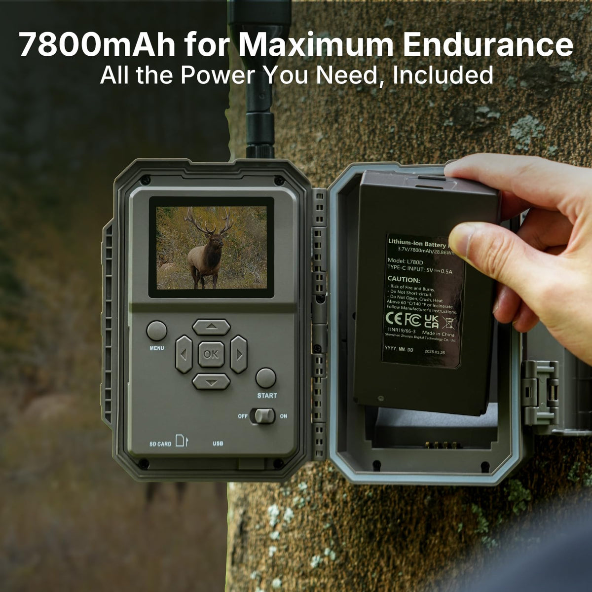 Meidase Solar Cellular Trail Camera S965 Pro (Non-WiFi), Live View, GPS Tracking, 7800mAh Rechargeable Battery, Motion Activated, Ideal for Hunting & Off-Grid Monitoring