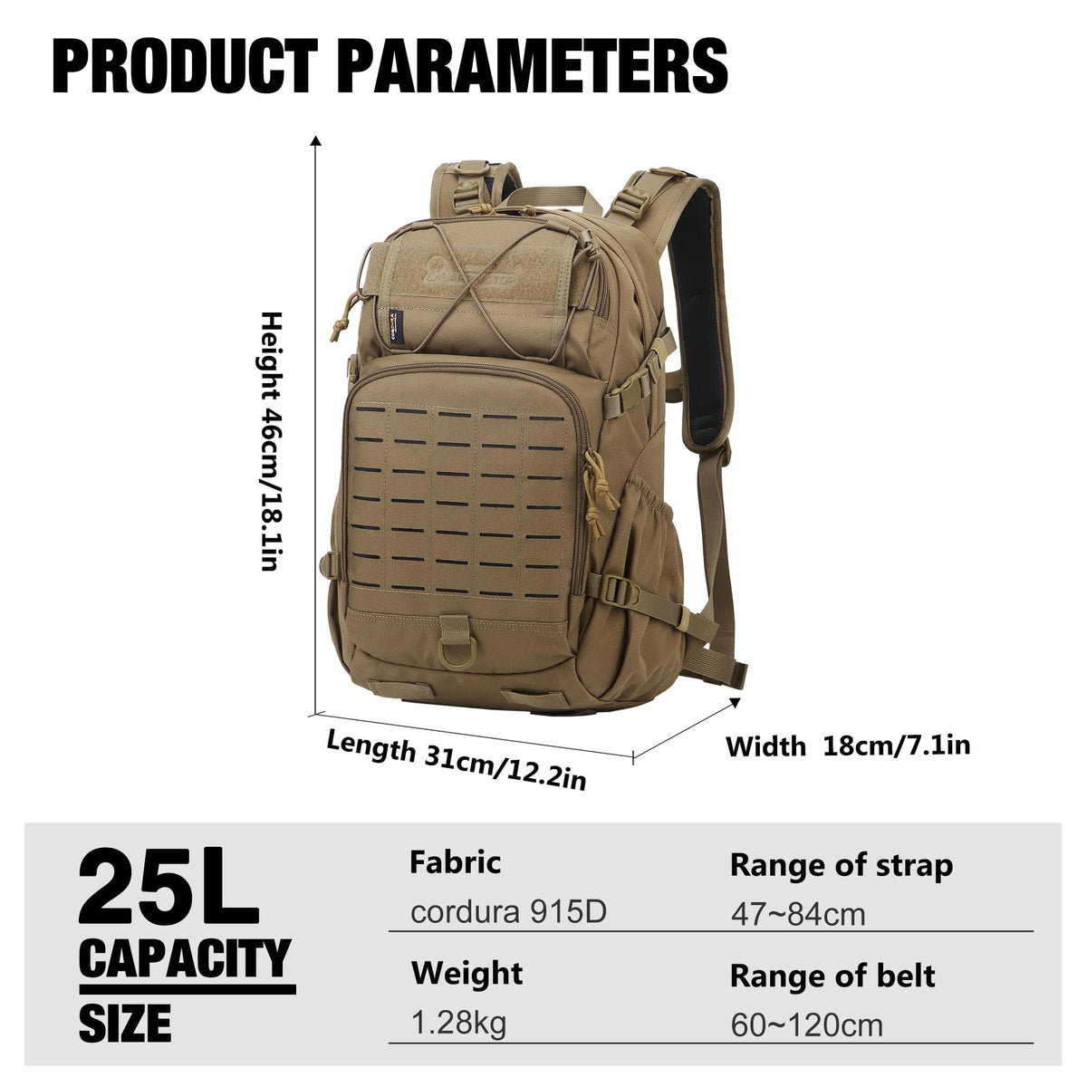 Mardingtop 60L Internal Frame Backpack + 25L Cordura Hiking Backpack