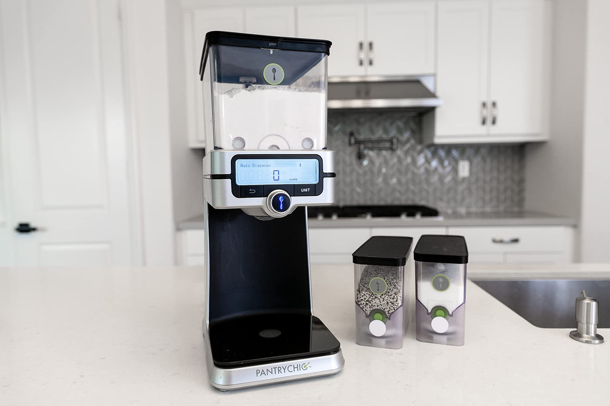 PantryChic Smart Storage System - Starter Kit - Automatically Measures & Dispenses from Storage Containers with Digital Scale Accuracy - Kitchen & Pantry Organization & Storage