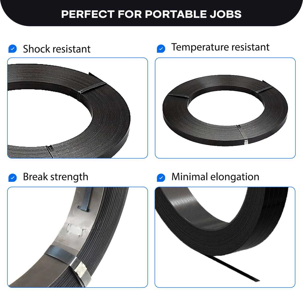 IDL Packaging 5/8" x .020" x 2230' Regular-Duty Steel Strapping Coil (1470 lbs Break Strength) - Painted and Waxed - Superior Cut-Resistance - Metal Straps for Pallet Banding, Extra-Heavyweight Loads