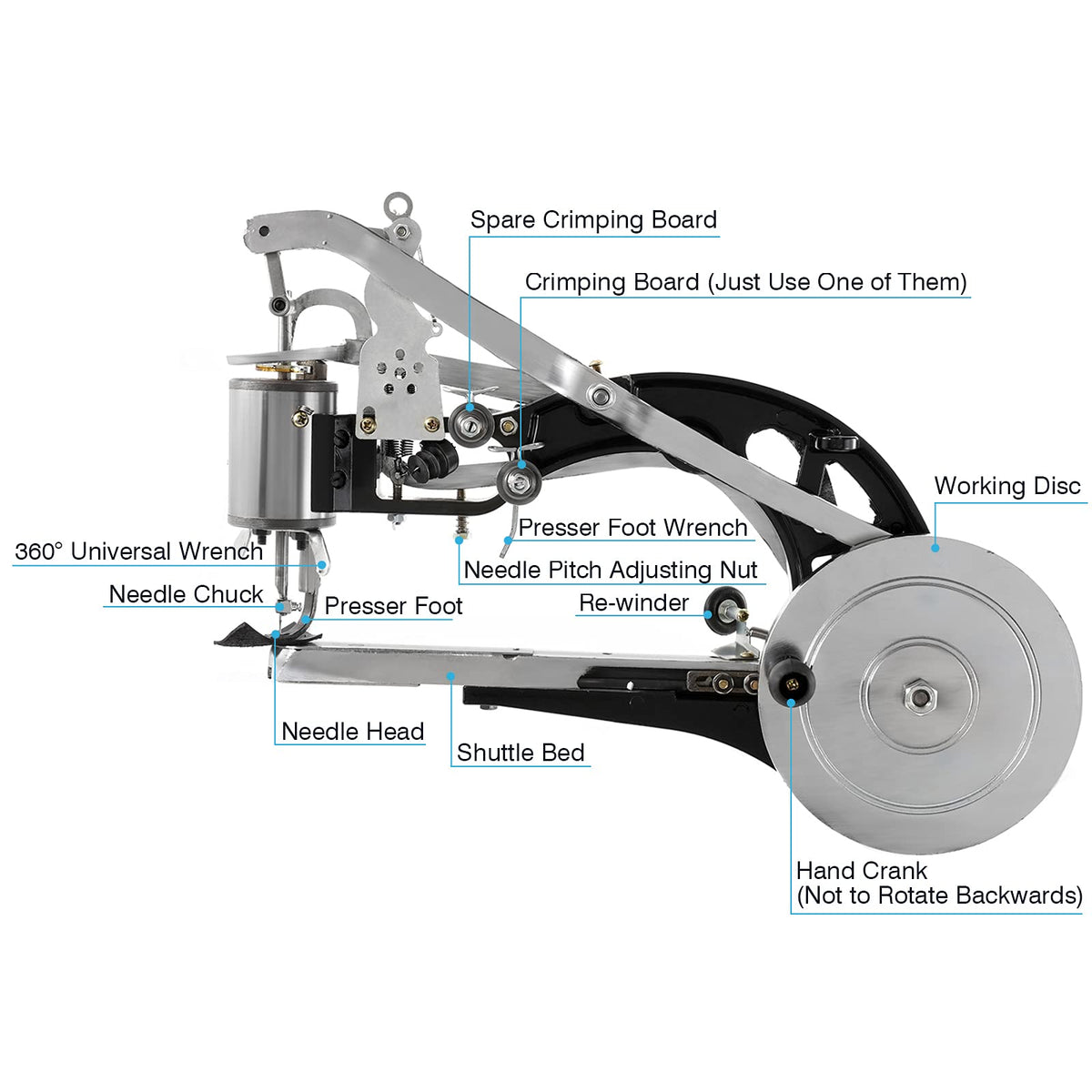 IRONWALLS Leather Cobbler Manual, Heavy Duty Hand Shoe Repair Mending Sewing Machine with Needles, Leather Stitching Sewing Machine for Canvas Cotton Linen, Bags, Cloths, Tents