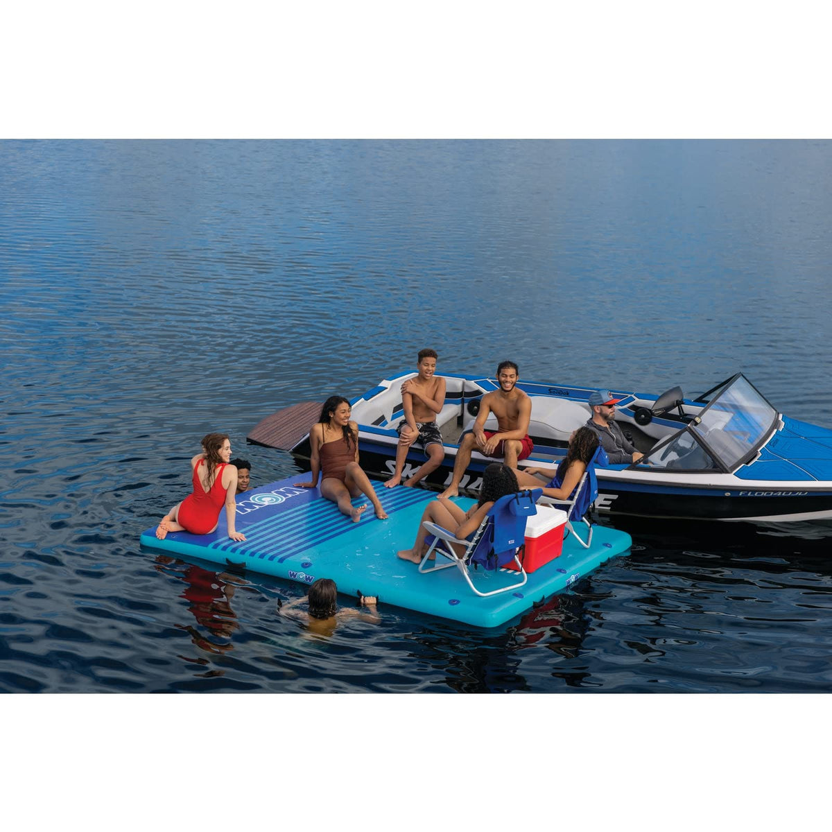 Wow Sports Vacation Station Inflatable Floating Dock - 10 x 8 x 6 in - for Boating & Lakes - for Kids & Adults