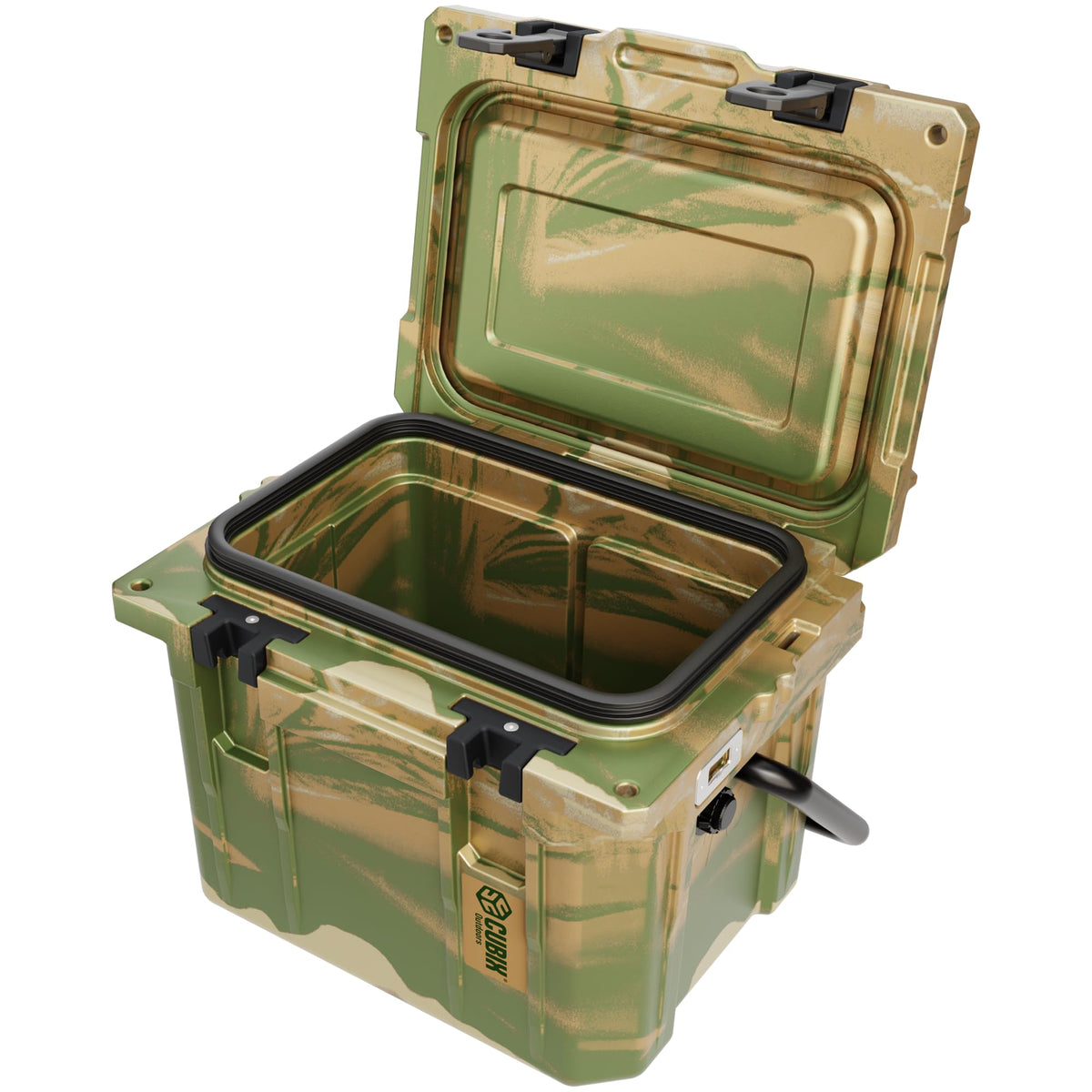 Cubix Outdoors, QuadraX 10QT Rotomolded Personal Small Cooler, Insulated Portable Hard Cooler Ice Chest, Holds Ice for 72 Hours for Outdoor Activities, 2 Built-in Cup Holders, Hunter Camo